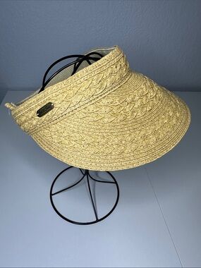 Sun and Sand Woven Straw Visor Hat in Natural Beige Sun Protection Beach Hat